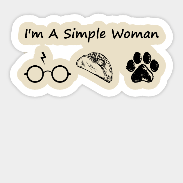 I'm A Simple Woman Sticker by Itsobabae